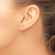 Load image into Gallery viewer, Sterling Silver Gold-tone Polished 5mm Round CZ Bezel Set Stud Earrings
