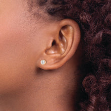 Load image into Gallery viewer, Sterling Silver Rose-tone Polished 5mm Round CZ Bezel Set Stud Earrings
