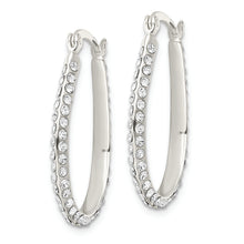 Load image into Gallery viewer, Sterling Silver CZ Oval Hoop Earrings
