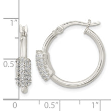 Load image into Gallery viewer, Sterling Silver Polished CZ Hoop Earrings
