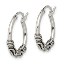 Load image into Gallery viewer, Sterling Silver Antiqued Hoop Earrings
