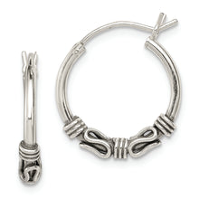 Load image into Gallery viewer, Sterling Silver Antiqued Hoop Earrings
