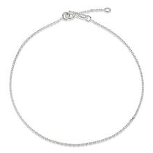 Load image into Gallery viewer, Sterling Silver 1mm Diamond-cut 9in Plus 1in ext. Anklet
