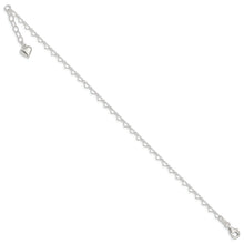 Load image into Gallery viewer, Sterling Silver Polished Puffed Heart 9in Plus 1in ext. Anklet
