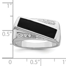 Load image into Gallery viewer, Sterling Silver Rhodium-plated CZ &amp; Onyx Ring
