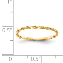 Load image into Gallery viewer, 14K Diamond-cut Textured Rope Band Ring
