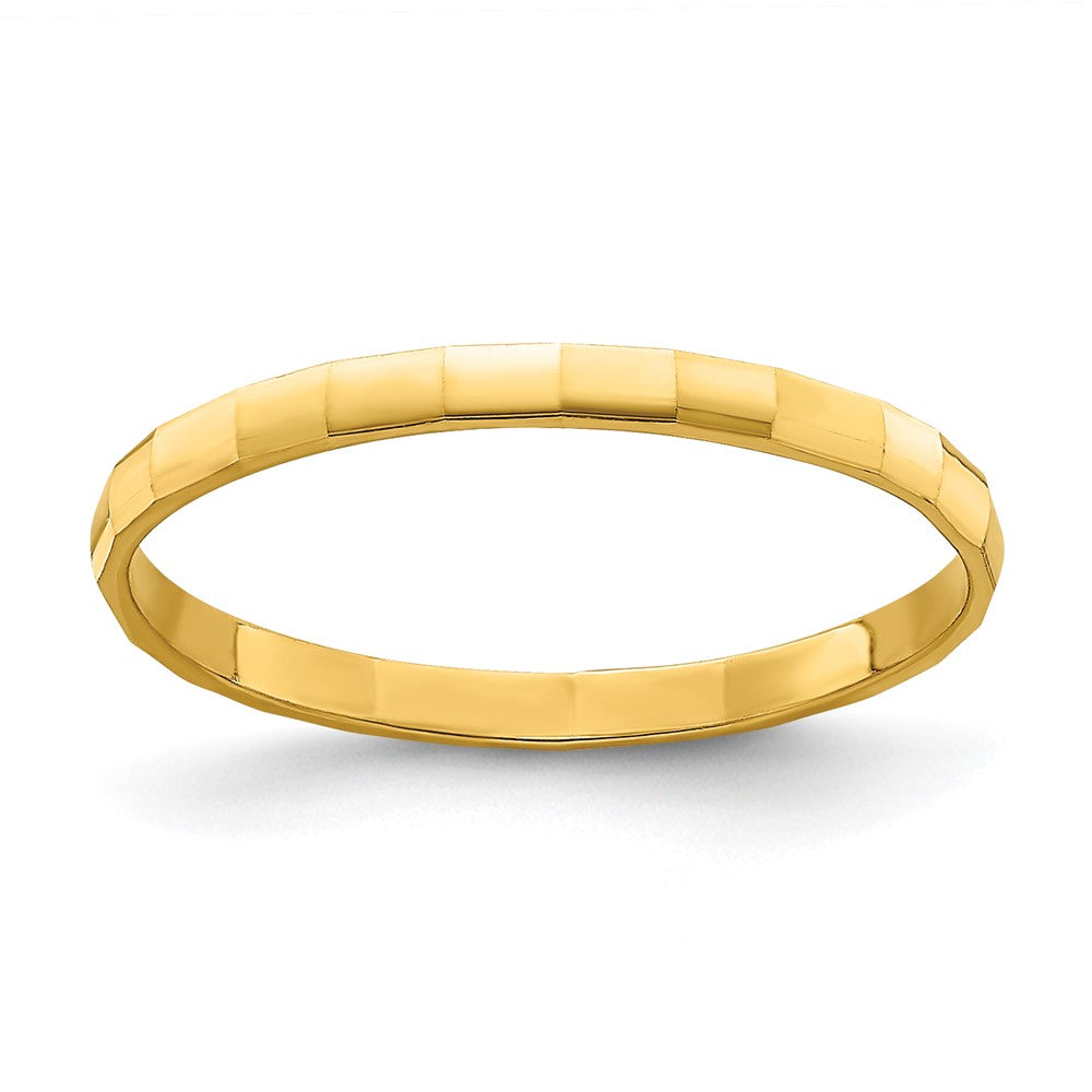 14k Bamboo Texture Band Childs Ring