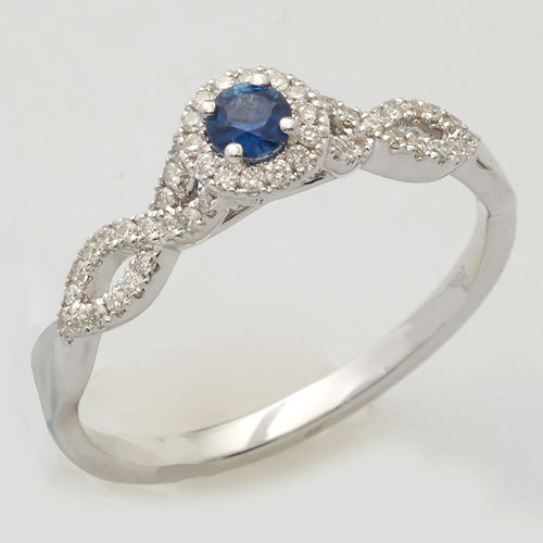 14KW 0.25CTW DIAMOND BRAIDED RING  W/