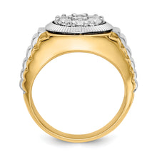 Load image into Gallery viewer, 10ktt Ridged-Sides 1ct Mens Lab Grown Diamond VS/SI FGH Ring
