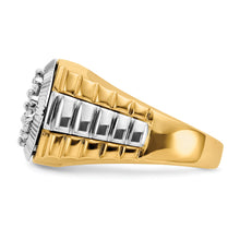 Load image into Gallery viewer, 10ktt Ridged-Sides 1ct Mens Lab Grown Diamond VS/SI FGH Ring
