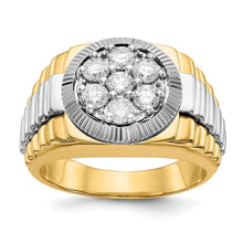 Load image into Gallery viewer, 10ktt Ridged-Sides 1ct Mens Lab Grown Diamond VS/SI FGH Ring
