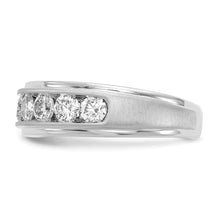 Load image into Gallery viewer, 10K White Gold Brushed Lab Grown Diamond, VS/SI FGH Men&#39;s Ring
