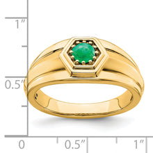 Load image into Gallery viewer, 14k Emerald Mens Ring

