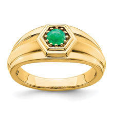 Load image into Gallery viewer, 14k Emerald Mens Ring
