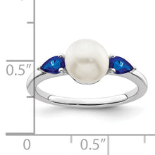 Load image into Gallery viewer, 14k White Gold FWC Pearl and Sapphire Ring
