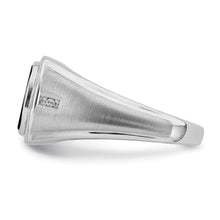 Load image into Gallery viewer, 14k White Gold Polished &amp; Satin Onyx &amp; Diamond Mens Ring
