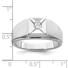 Load image into Gallery viewer, 14k White Gold Polished &amp; Satin Diamond Mens Ring
