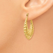 Load image into Gallery viewer, 14k Polished Scalloped Hollow Hoop Earrings
