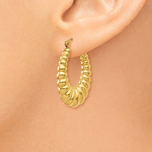 Load image into Gallery viewer, 14k Polished Scalloped Hoop Earrings
