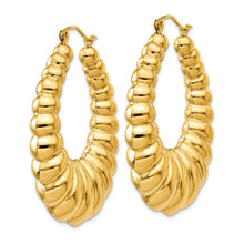 Load image into Gallery viewer, 14k Polished Scalloped Hoop Earrings
