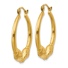 Load image into Gallery viewer, 14k Polished Ram Hoop Earrings
