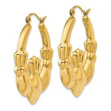 Load image into Gallery viewer, 14k Polished Claddagh Hoop Earrings
