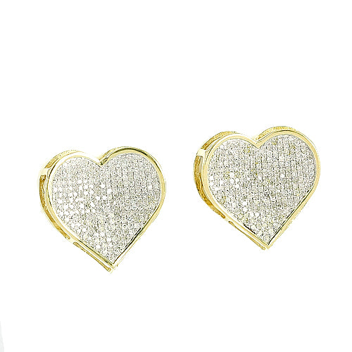 10KY 0.65CTW DIAMOND HEART EARRINGS