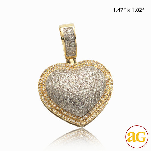 10KY 1.25CTW PUFF HEART PENDANT