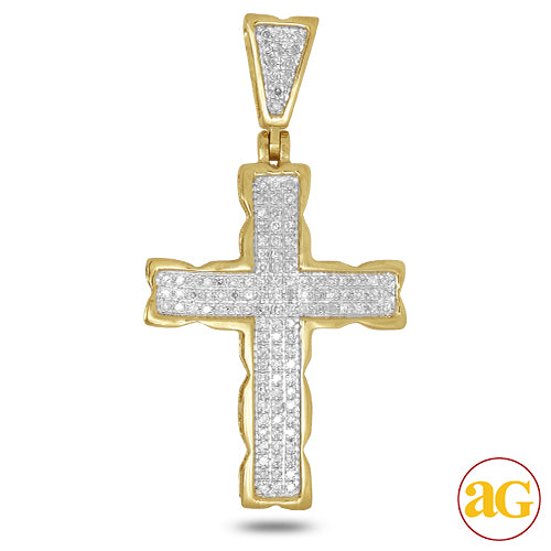 10KY 0.35CTW DIAMOND CROSS PENDANT