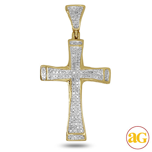 10KY 0.25CTW DIAMOND CROSS PENDANT