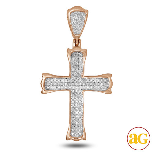 10KR 0.35CTW DIAMOND CROSS PENDANT