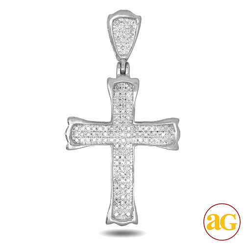 10KW 0.35CTW DIAMOND CROSS PENDANT