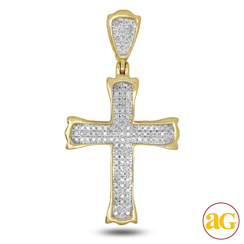 10KY 0.35CTW DIAMOND CROSS PENDANT