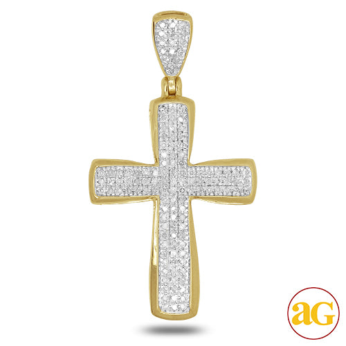 10KY 0.30CTW DIAMOND CROSS PENDANT