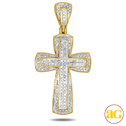 10KY 0.35CTW DIAMOND CROSS PENDANT