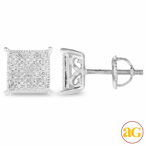 10KW 0.33CTW DIAMOND CUBE EARRINGS