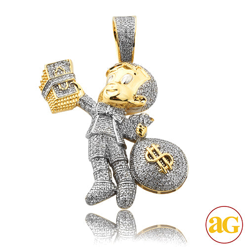 10KY 1.35CTW DIAMOND 'RICHIE RICH' PENDANT