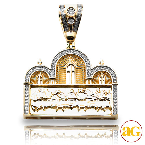 10KY 0.25CTW DIAMOND ''LAST SUPPER' PENDNAT