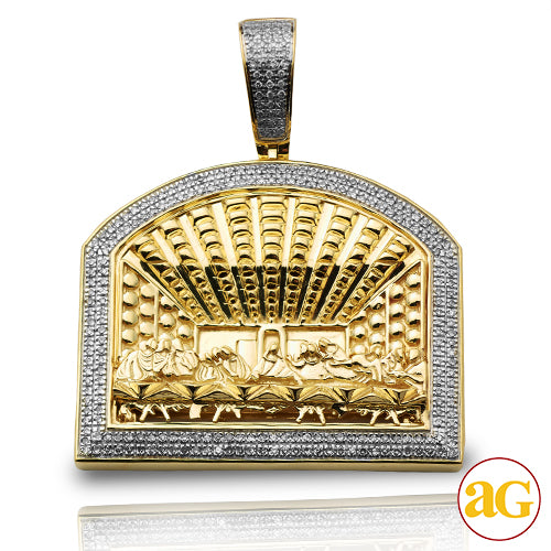 10KY 0.70CTW MICROPAVE DIAMOND LAST SUPPER PENDANT