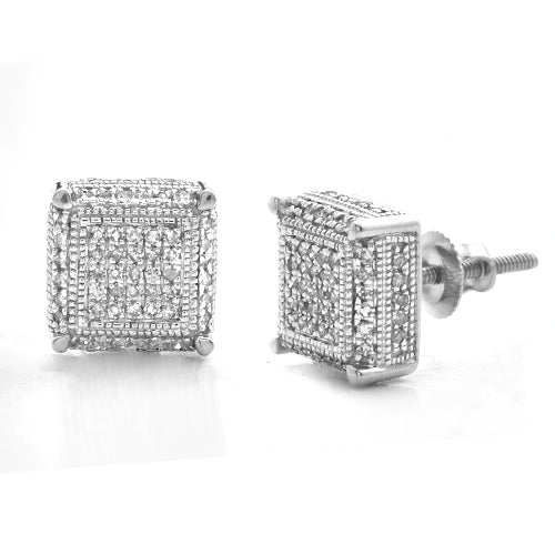 10KW 0.40CTW DIAMOND CUBE EARRINGS