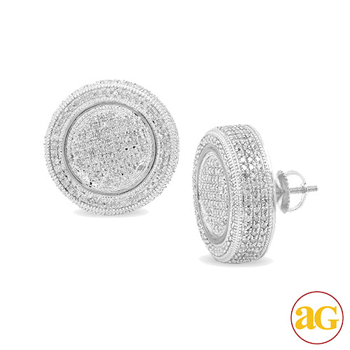 10KW 2.00CTW DIAMOND FLAT BUTTON EARRINGS