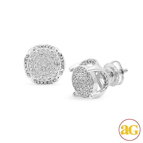 10KW 0.50 CTW SQUARE DIAMOND EARRINGS