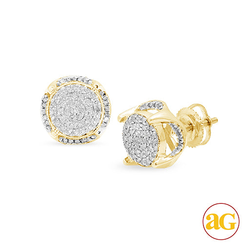 10KY 0.50 CTW SQUARE DIAMOND EARRINGS