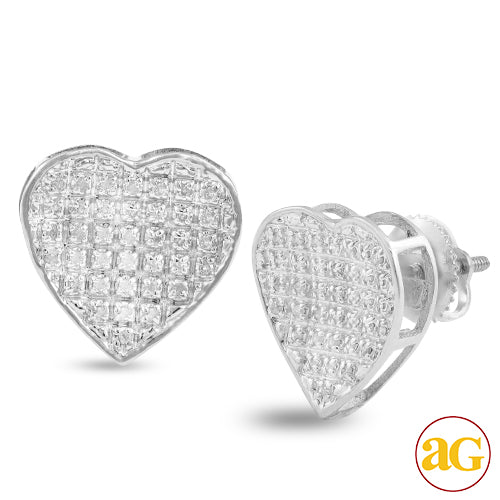 10KW 0.20CTW DIAMOND INVERTED HEART EARRINGS