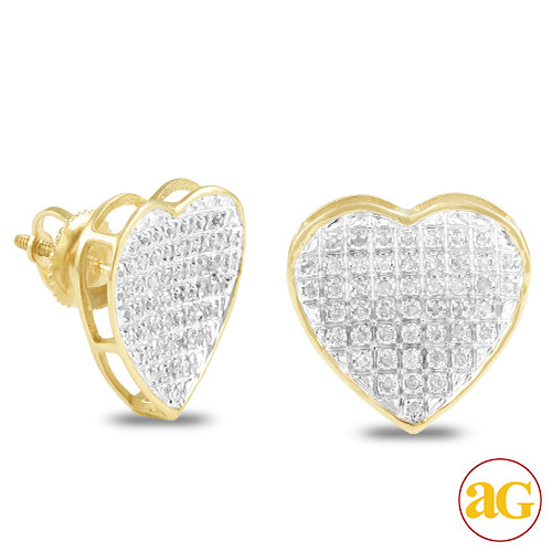 10KY 0.30CTW DIAMOND INVERTED HEART EARRINGS