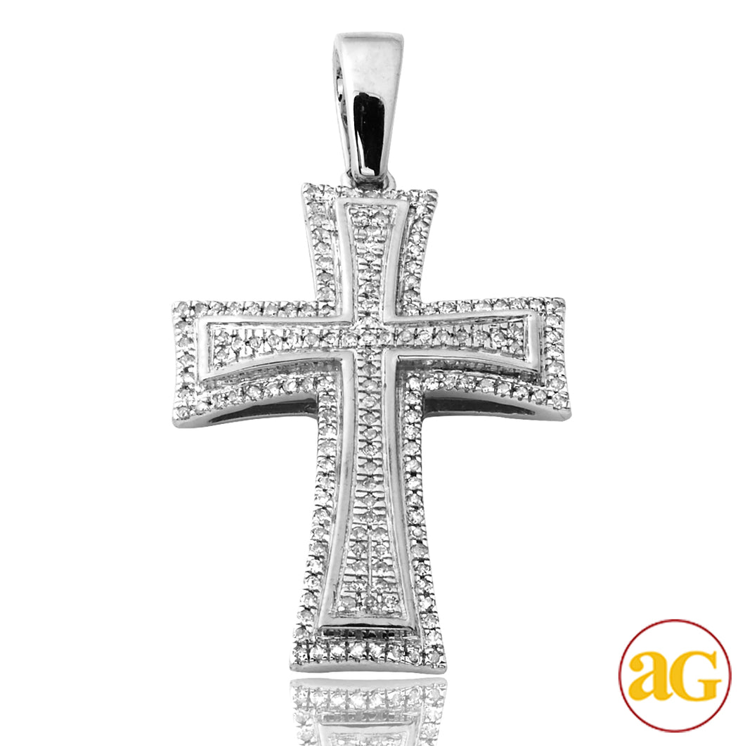 10KW 0.30CTW DIAMOND CROSS PENDANT