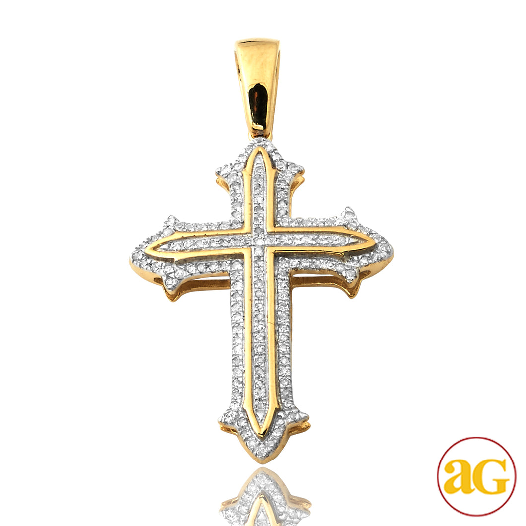 10KY 0.30CTW DIAMOND CROSS PENDANT