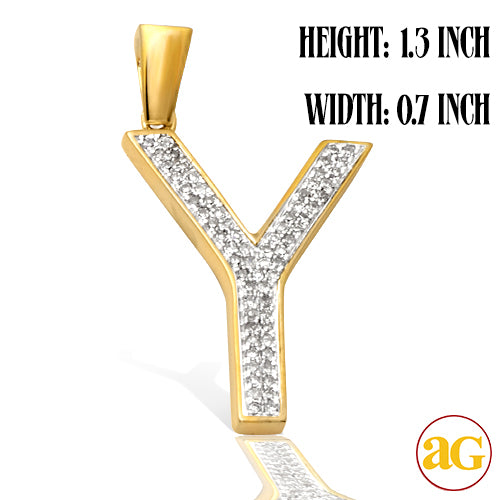 10KY 0.15CTW DIAMOND INITIAL PENDANT - 