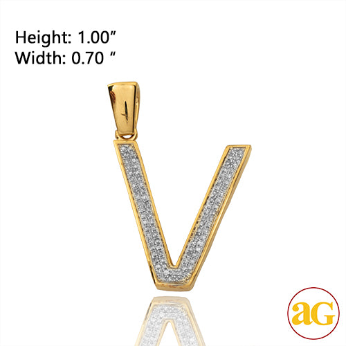 10KY 0.20CTW DIAMOND INITIAL PENDANT - 