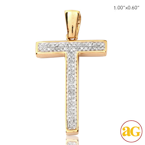 10KY 0.15CTW DIAMOND INITIAL PENDANT - 